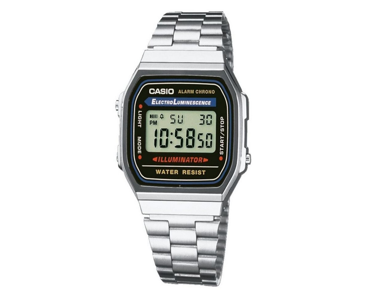 CASIO Digitaluhr Casio Unisex-Uhr Digital mit Edelstahlarmband – A168WA von CASIO