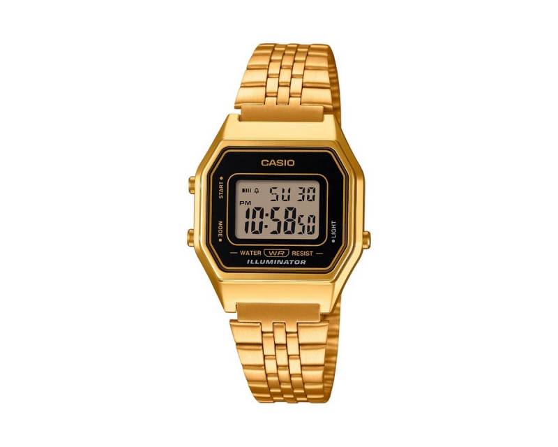 CASIO Digitaluhr Unisex-Uhr Vintage Quarz Edelstahl-Band Gold-Ton LA680WEGA-1ER von CASIO