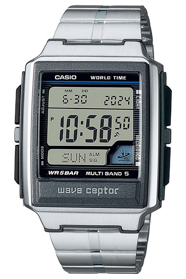 CASIO Funkuhr Collection Digital Funkarmbanduhr Schwarz/Stahlfarben von CASIO