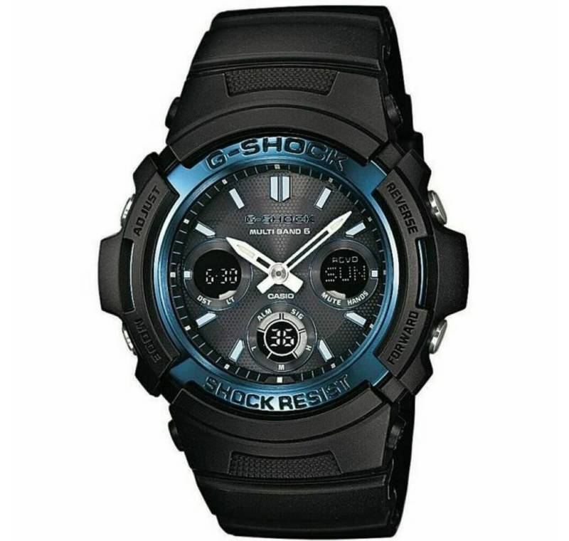 CASIO Luxusuhr AWG-M100A-1AER G-SHOCK Funkgesteuerte Solaruhr 46mm 20 ATM von CASIO