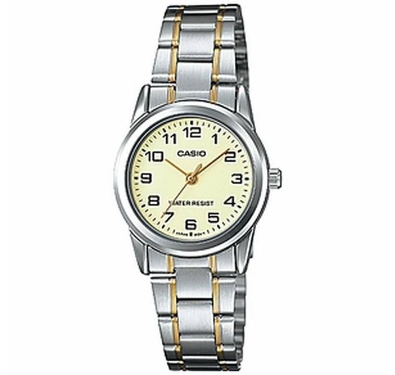 CASIO Luxusuhr Damen Analog Quarz Uhr mit Edelstahl Armband LTP-V001SG-9 von CASIO