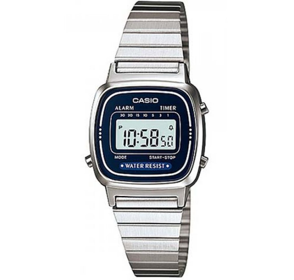 CASIO Luxusuhr Damen-Armbanduhr Vintage Digital Quarz Metall LA-670WA-2 von CASIO
