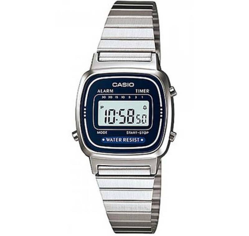 CASIO Luxusuhr Damen-Armbanduhr Vintage Digital Quarz Metall LA-670WA-2 von CASIO