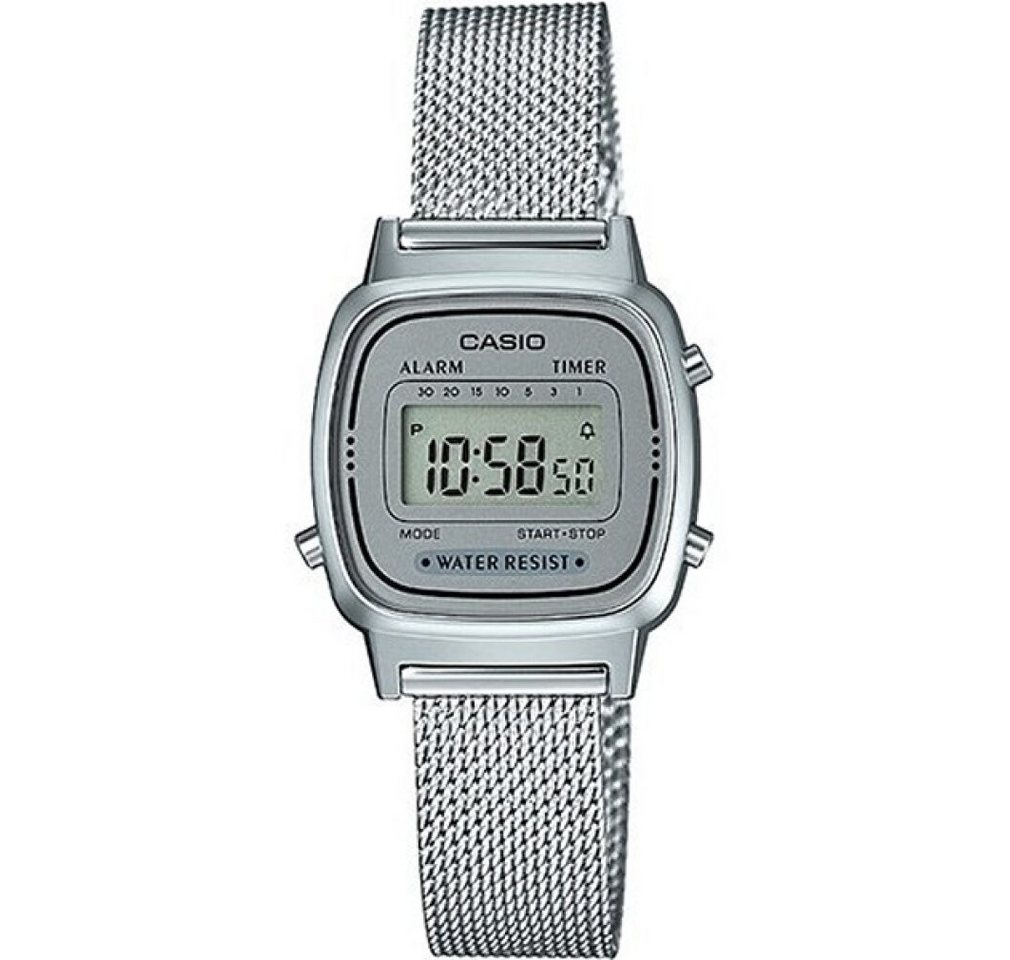 CASIO Luxusuhr Damen Digital Quarz Uhr mit massives Edelstahl Armband von CASIO