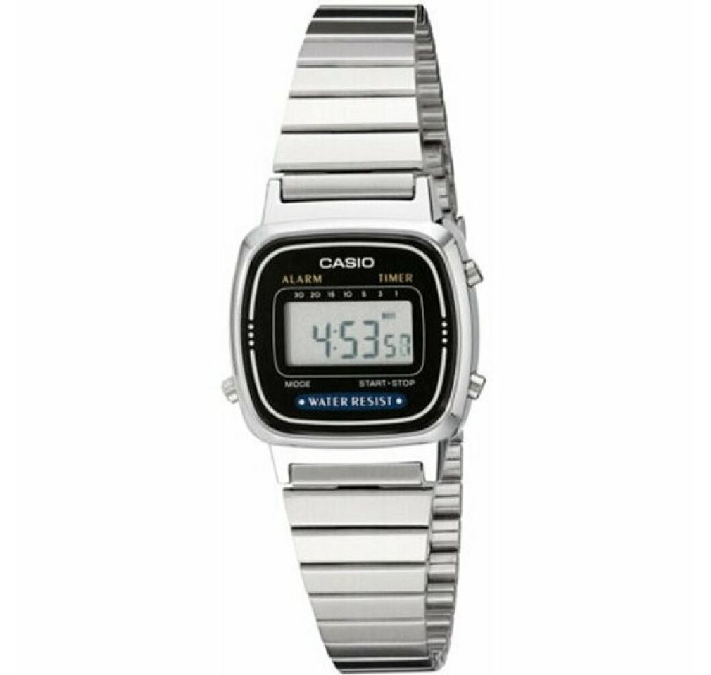 CASIO Luxusuhr Damen Digital mit Edelstahl Armbanduhr LA670W von CASIO