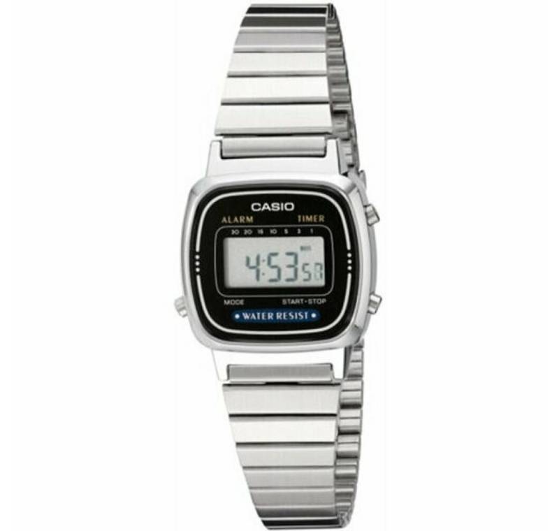 CASIO Luxusuhr Damen Digital mit Edelstahl Armbanduhr LA670W von CASIO