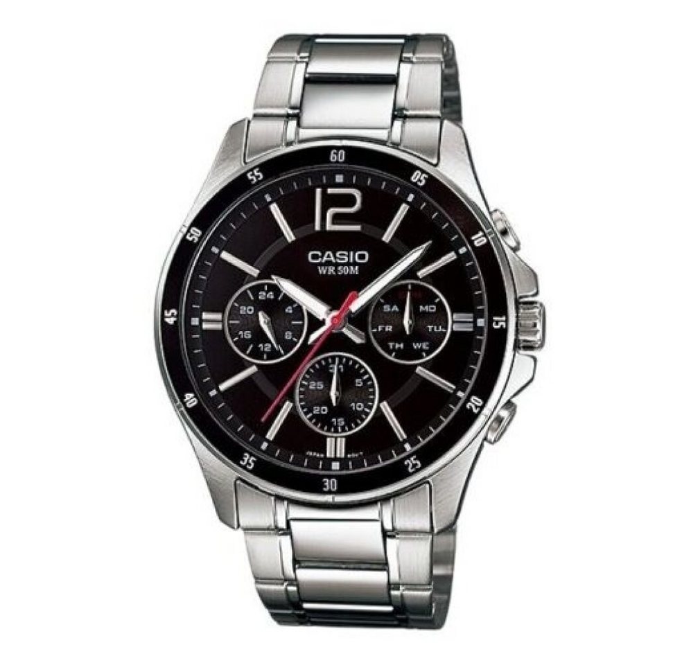 CASIO Luxusuhr Herren Analog Quarz Uhr mit Edelstahl Armband MTP-1374D-1 von CASIO