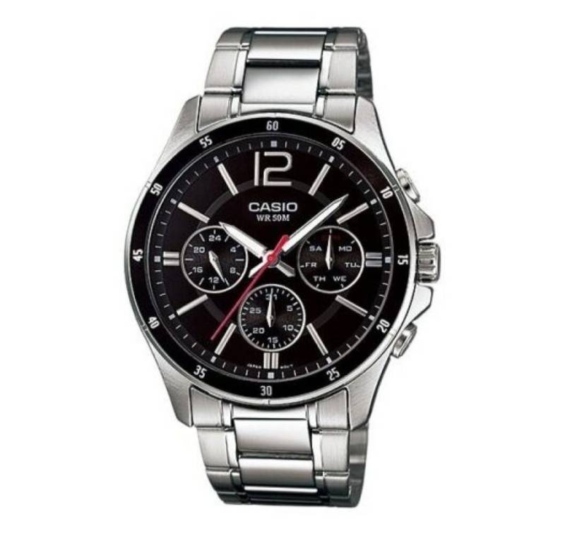 CASIO Luxusuhr Herren Analog Quarz Uhr mit Edelstahl Armband MTP-1374D-1 von CASIO