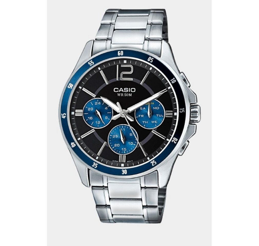 CASIO Luxusuhr Herren Analog Quarz Uhr mit Edelstahl Armband MTP-1374D-2A von CASIO