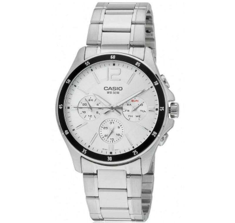 CASIO Luxusuhr Herren Analog Quarz Uhr mit Edelstahl Armband MTP-1374D-7 von CASIO