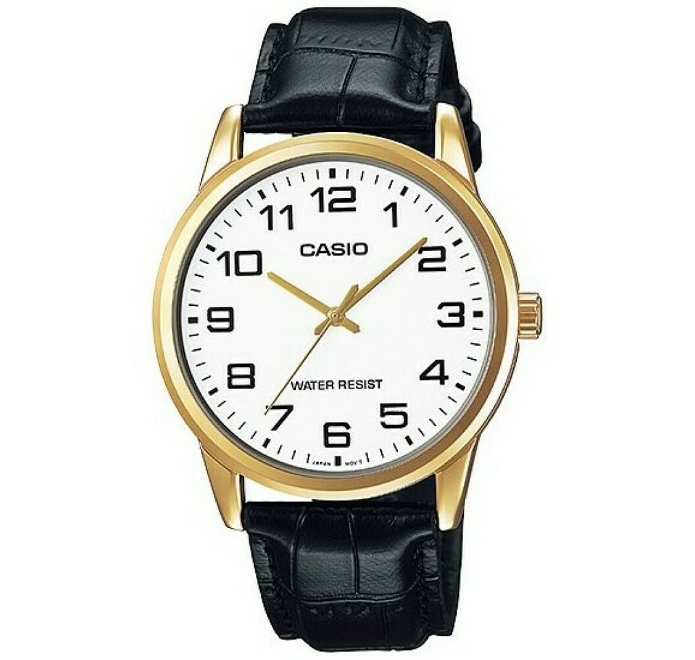 CASIO Luxusuhr Herren Analog Quarz Uhr mit Leder Armband MTP-V001GL-7 CASIO Luxusuhr Herren Analog Quarz Uhr mit Leder Armband MTP-V001GL-7 von CASIO