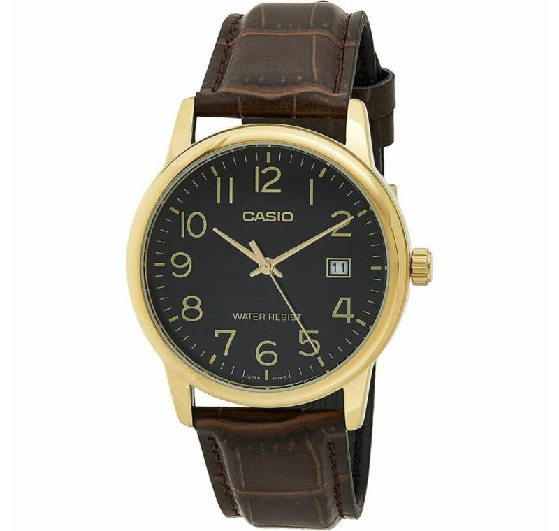 CASIO Luxusuhr Men's Standard Analog Gold Tone Leather Band Day Date Watch CASIO Luxusuhr Men's Standard Analog Gold Tone Leather Band Day Date Watch von CASIO