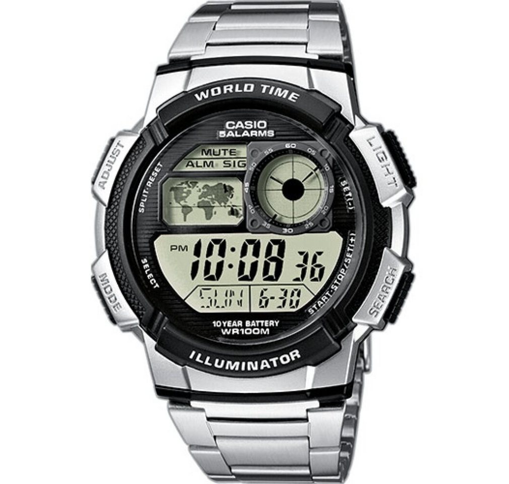 CASIO Luxusuhr Mod. WORLD TIME ILLUMINATOR - 5 Alarms, 10 Year battery von CASIO