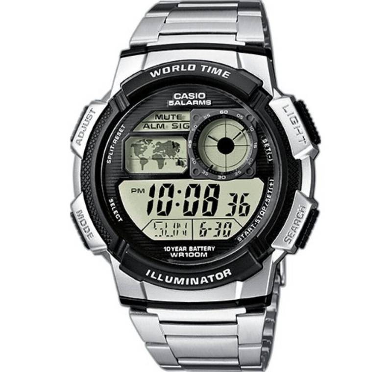CASIO Luxusuhr Mod. WORLD TIME ILLUMINATOR - 5 Alarms, 10 Year battery von CASIO