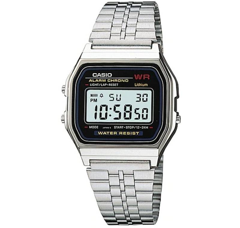 CASIO Luxusuhr Unisex Digital mit Edelstahl Armbanduhr A159WA 1D von CASIO