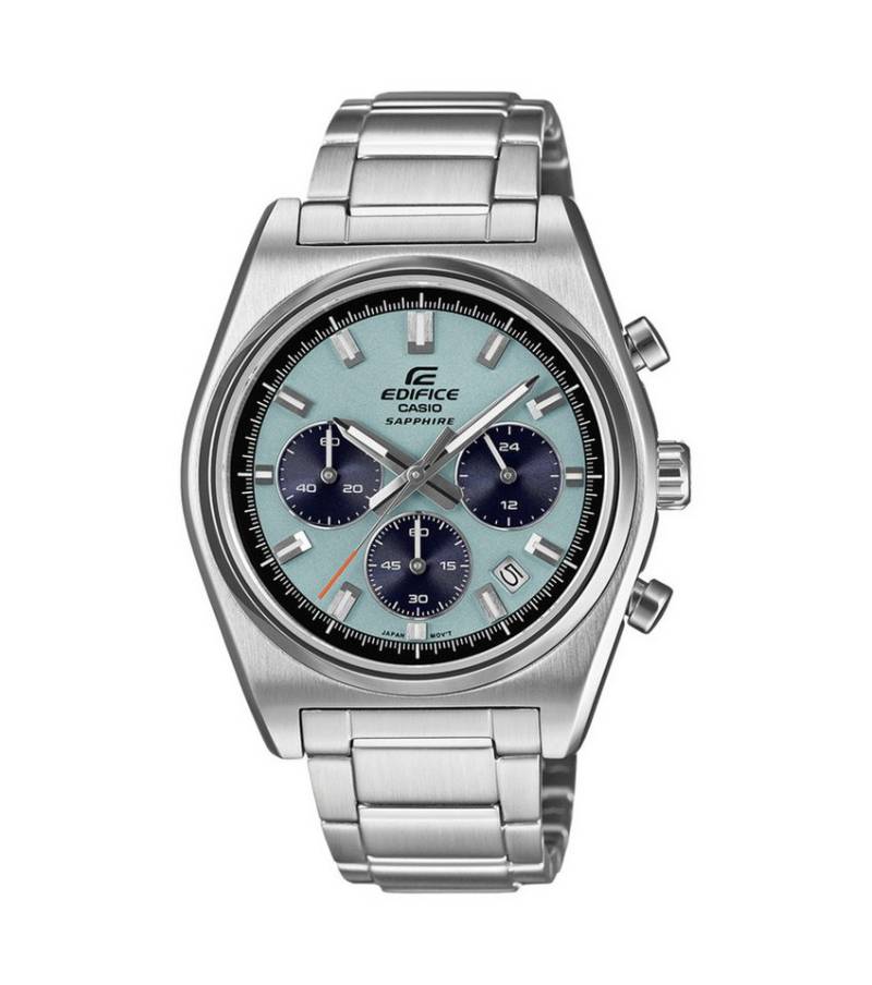 CASIO Quarzuhr Casio Chronograph Unisex Uhr EFB-730D-2BVUEF Edelstahl, Türkis, (1-tlg) von CASIO