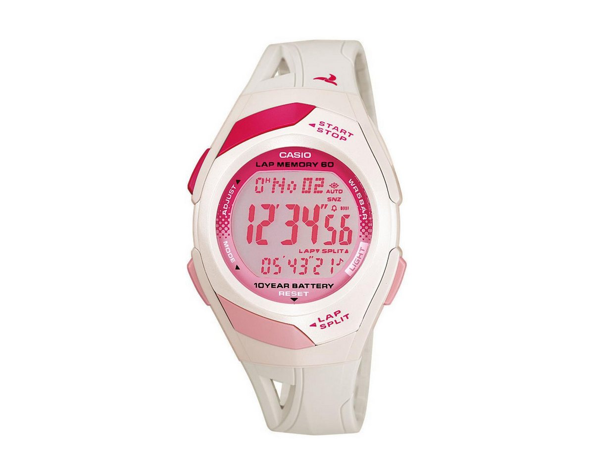 CASIO Quarzuhr Casio STR-300-7EG Uhr Damen, Digital, Quarz, Resin, Weiß, Rosa, (1-tlg) von CASIO
