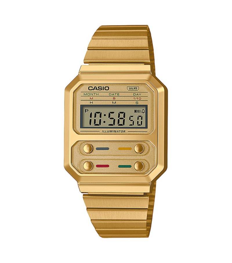 CASIO Quarzuhr Casio Unisex Uhr Vintage A100WEG-9AEF Resin Edelstahl, (1-tlg) von CASIO