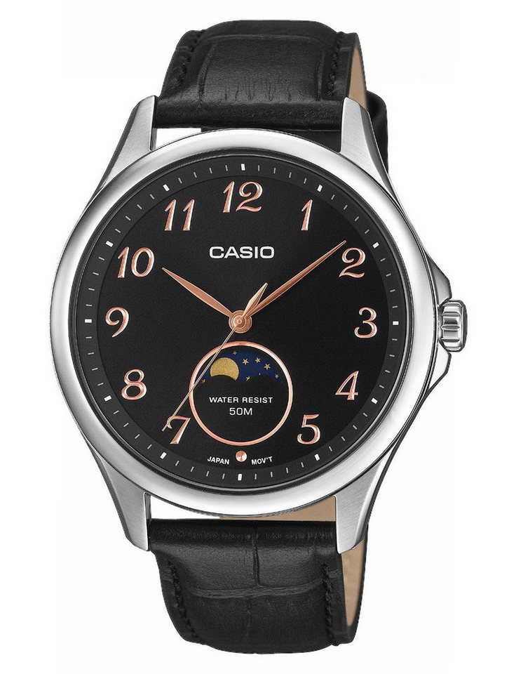 CASIO Quarzuhr Edelstahl Mondphase von CASIO