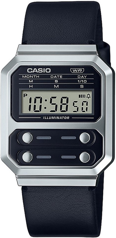 CASIO Quarzuhr Herrenuhr Kalender, Stoppfunktion - Casio Modell: A100WEL-1AEF von CASIO