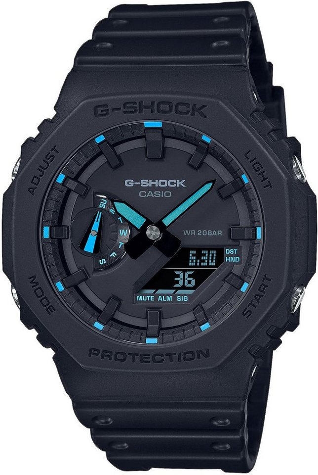 CASIO Quarzuhr Herrenuhr Kalender, Stoppfunktion - Casio Modell: GA-2100-1A2ER von CASIO