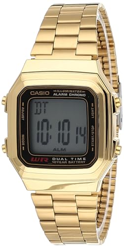 CASIO Unisex Digital Quarz Uhr mit Edelstahl Armband A178WG-1A von CASIO