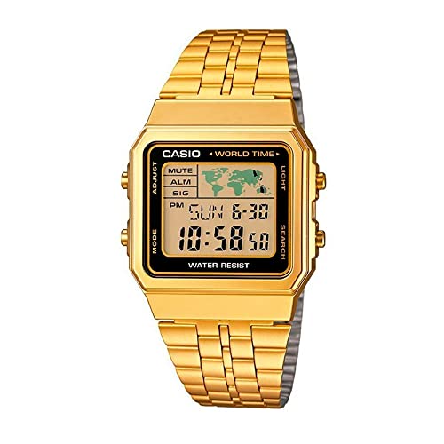 CASIO Unisex Digital Quarz Uhr mit Edelstahl Armband A500WGA-9 CASIO Unisex Digital Quarz Uhr mit Edelstahl Armband A500WGA-9 von CASIO