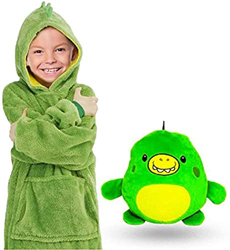 CASKIE Kinder Hoodie Decke Sweatshirt für Mädchen und Jungen 3~6 Jahre, Plüschtiere Verwandeln Sich in Kapuzen - Sweatshirt mit riesiger Tasche von CASKIE