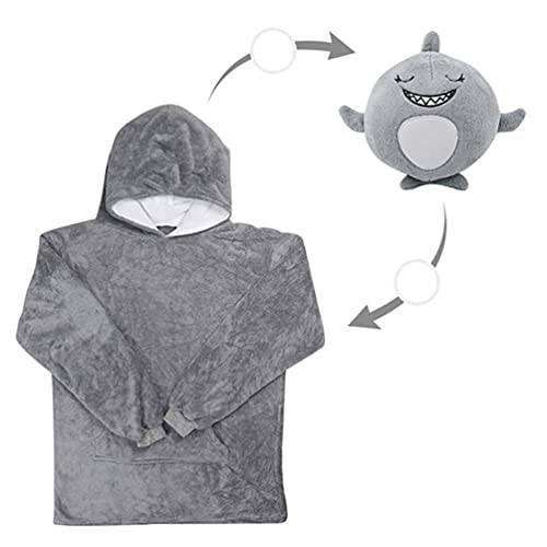 CASKIE Kinder Hoodie Decke Sweatshirt für Mädchen und Jungen 3~6 Jahre, Plüschtiere Verwandeln Sich in Kapuzen - Sweatshirt mit riesiger Tasche von CASKIE