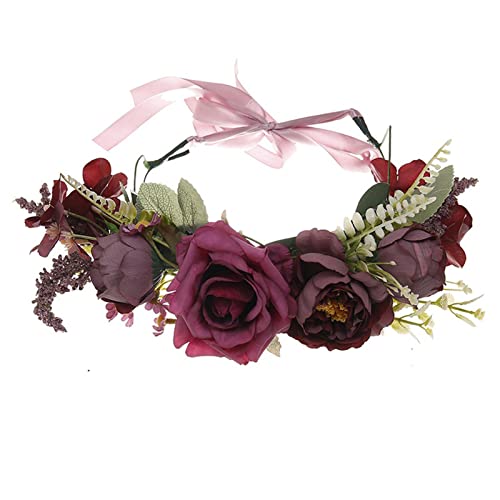 Braut-Blumen-Haarband, floraler Kopfschmuck, Bohemian-Blumen-Haarband, Brautblumenkranz, Haarreif, Blumen-Stirnband, Damen, Bulk von CASNO