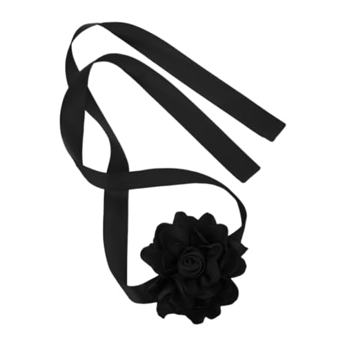 CASNO Halskette, stilvolle Rosen-Anhänger, Halskette, buntes Blumenband, Schlüsselbeinkette, modischer Schmuck, Blütenanhänger, Halskette, Stoff von CASNO
