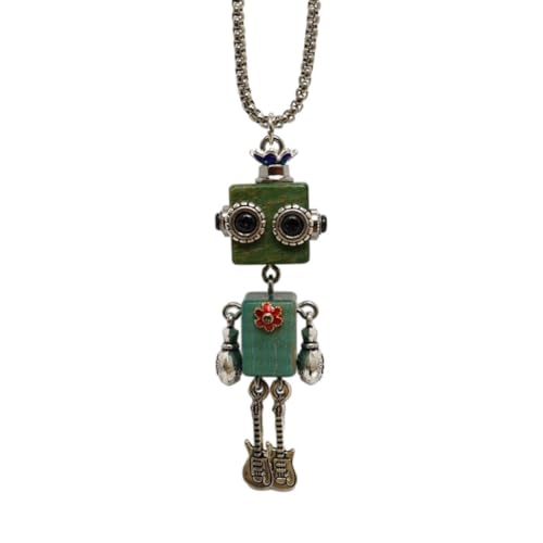 CASNO Halsketten, DIY Holzblock Roboter Halskette Stilvolle Schlüsselbein Kette Einstellbare Länge Choker Unisex Punk Schlüsselbein Kette Adorment, Holz, Legierung von CASNO