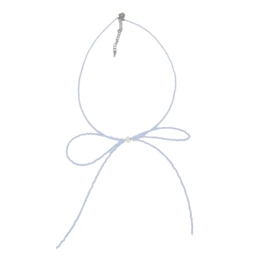 CASNO Halsketten, stilvolle Bowknot Anhänger Halskette Einzigartige Perlen Bowknot Halskette Elegante Perlen Halskette Acryl Material für Party Alltag, Acryl von CASNO