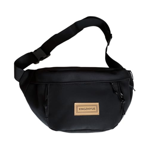 CASNO Hüfttaschen für Damen, Herren, multifunktionale Bauchtasche, Brusttasche mit verstellbarem Riemen, lässige Hüfttasche für Reisen, Wandern, Schwarz von CASNO