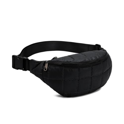 CASNO Hüfttaschen für Damen, Herren, multifunktionale Brusttasche, Bauchtasche mit verstellbarem Riemen, lässige Hüfttasche für Reisen, Wandern, Schwarz von CASNO