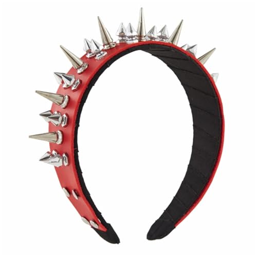 CASNO Stachel-Stirnband, Gothic-Stil, Nieten-Stirnband, Rock-Stirnband für Herren, Punk-Stirnband, Steampunk-Leder, Spike-Kopfbedeckung von CASNO