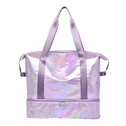 CASNO Taschen für Damen, Schultertasche, Turnbeutel, Gepäcktasche, Reisetasche, Sporttasche, Yogatasche, Tragegriff oben, große Kapazität, violett von CASNO