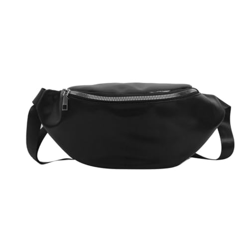 CASNO Taschen für Damen, Umhängetasche, Vintage-Brusttasche für Teenager, Erwachsene, PU-Bauchtasche, große Kapazität, Sporttasche, vielseitige Reise-Gürteltasche, Schwarz von CASNO