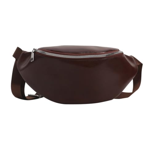 CASNO Taschen für Damen, Umhängetasche, Vintage-Brusttasche für Teenager, Erwachsene, PU-Bauchtasche, große Kapazität, Sporttasche, vielseitige Reise-Gürteltasche, dunkelbraun von CASNO