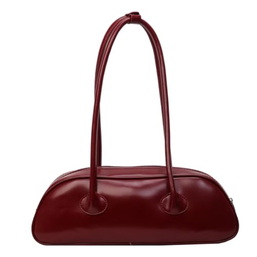 CASNO Taschen für Damen, ästhetische Handtasche, PU-Leder, Schultertasche, Mädchen, Clutch, französischer Stil, Achseltasche für Shopping, Dating, Alltag, burgunderfarben von CASNO