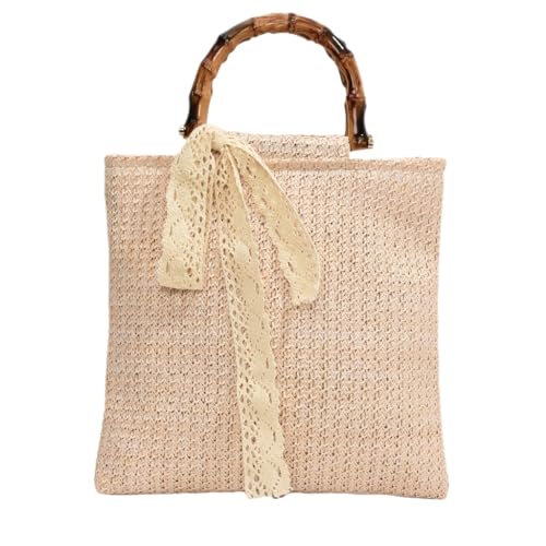 CASNO Taschen für Damen, modische Strohtasche, Bohemian-Stil, Handtasche, lässig, Einkaufstasche, Urlaub, Strand, Handtaschen für verschiedene Anlässe, beige von CASNO