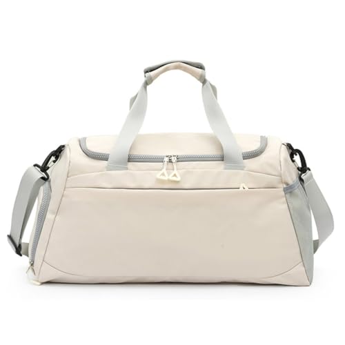 CASNO Taschen für Damen, vielseitige Sporttasche mit separaten Nass- und Trockenbereichen, Reise-Schultertaschen, ideal für Fitnessstudio, Schwimmen und Camping, beige von CASNO