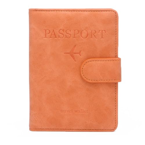 CASNO Taschen für Frauen, Reisepasshülle, mehrere Taschen, Reisepasshülle, Reisebrieftasche, Organizer, Reisezubehör für Kreditkarten, Orange von CASNO