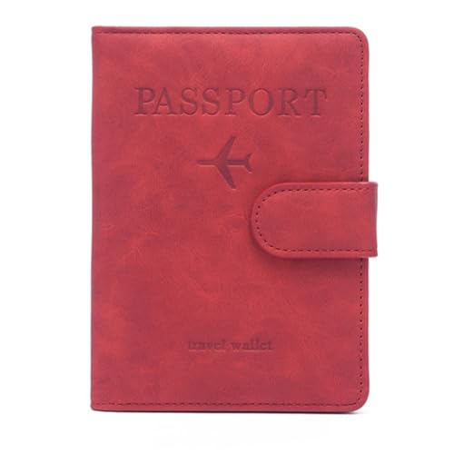 CASNO Taschen für Frauen, Reisepasshülle, mehrere Taschen, Reisepasshülle, Reisebrieftasche, Organizer, Reisezubehör für Kreditkarten, rot von CASNO