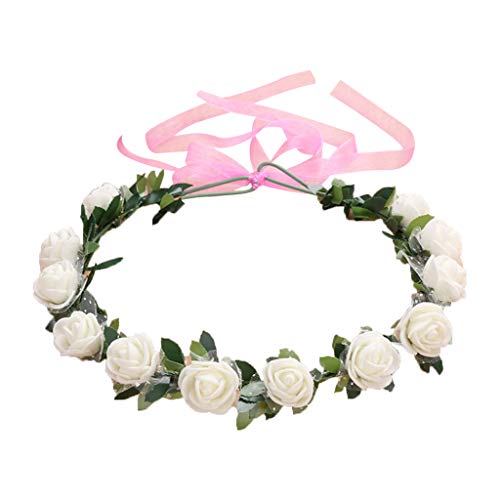 Frühlingsböhmische Blumenkronen, Strand, Blumen, Kunstrosen, Hochzeitsparty, Kranz, Kopfschmuck, Foto-Requisiten, Clips für Haare von CASNO