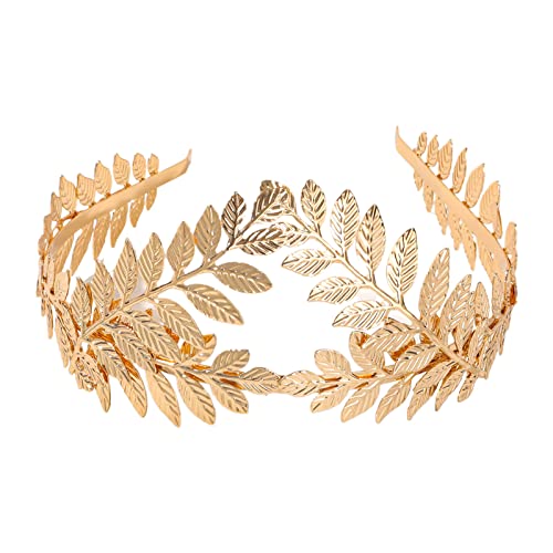 Goldene Serie Blätter Stirnband für Braut, Entenschnabel-Haarspange, Barock-Haarreif, Hochzeit, Party, Braut, Diadem, Barock-Stirnband, Hochzeit, Barock-Stirnbänder für Damen von CASNO