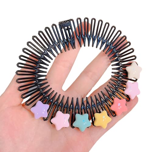 Kinder Y2k Stern bunter Haarkamm gebrochenes Stirnband Haarspangen niedlicher Kopfschmuck Haarschmuck runder Haarkamm Stirnband für Frauen von CASNO