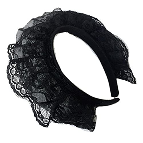 Mädchen-Spitzen-Haarreif mit mehrlagiger Spitze, Kopfschmuck, niedlicher Dienstmädchen-Kopfschmuck, Gothic-Stil, Cosplay, Haarschmuck, Amine, Cosplay-Kopfschmuck von CASNO