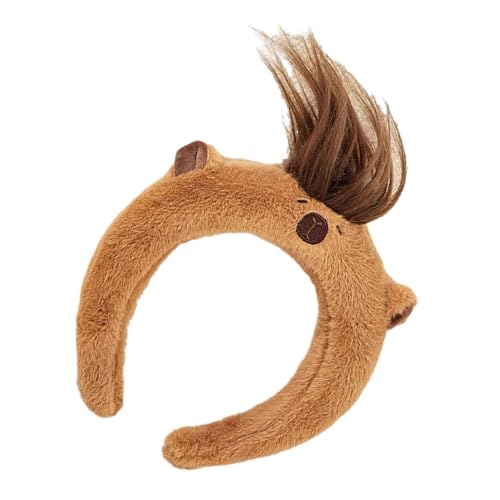 Modischer Haarreif, niedliches Capybara-Haar-Make-up, Stirnband, Haarspange, Haarschmuck, Haarbänder, Plüschmaterial für jeden Anlass, Capybara-Haar-Accessoire von CASNO