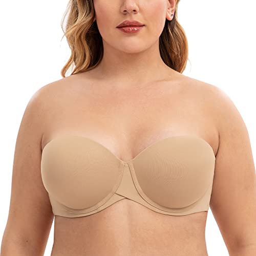 CASOLACE Damen Hochdrücken Gepolsterte Körbchenbügel Unsichtbare trägerlose BHS Mandel 90B CASOLACE Damen Hochdrücken Gepolsterte Körbchenbügel Unsichtbare trägerlose BHS Mandel 90B von CASOLACE